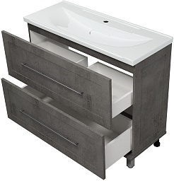 Misty Тумба с раковиной Марта 100 темный бетон – фотография-4